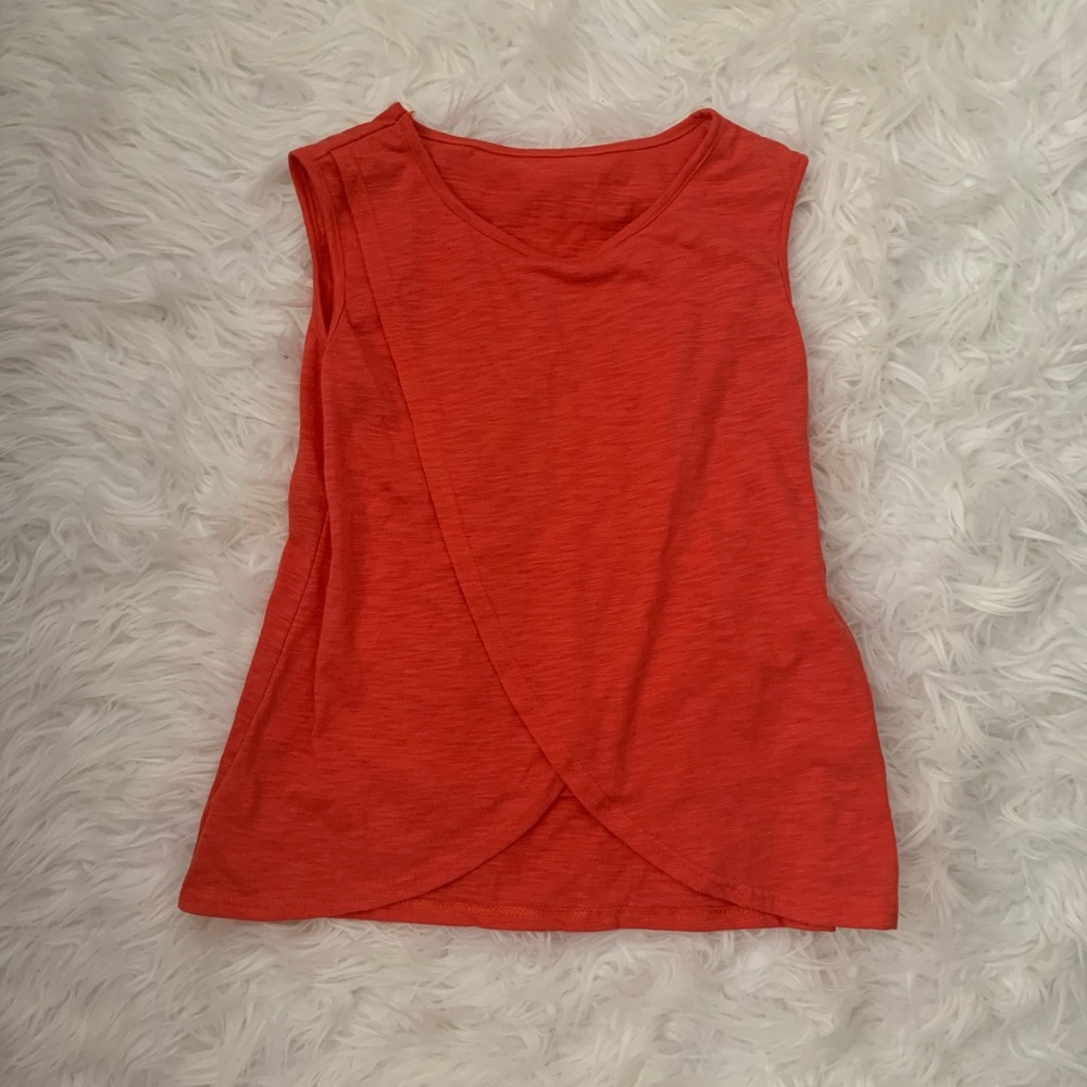 Coral Orange Maternity Nursing Top Shirt